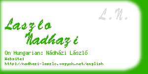 laszlo nadhazi business card