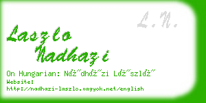laszlo nadhazi business card